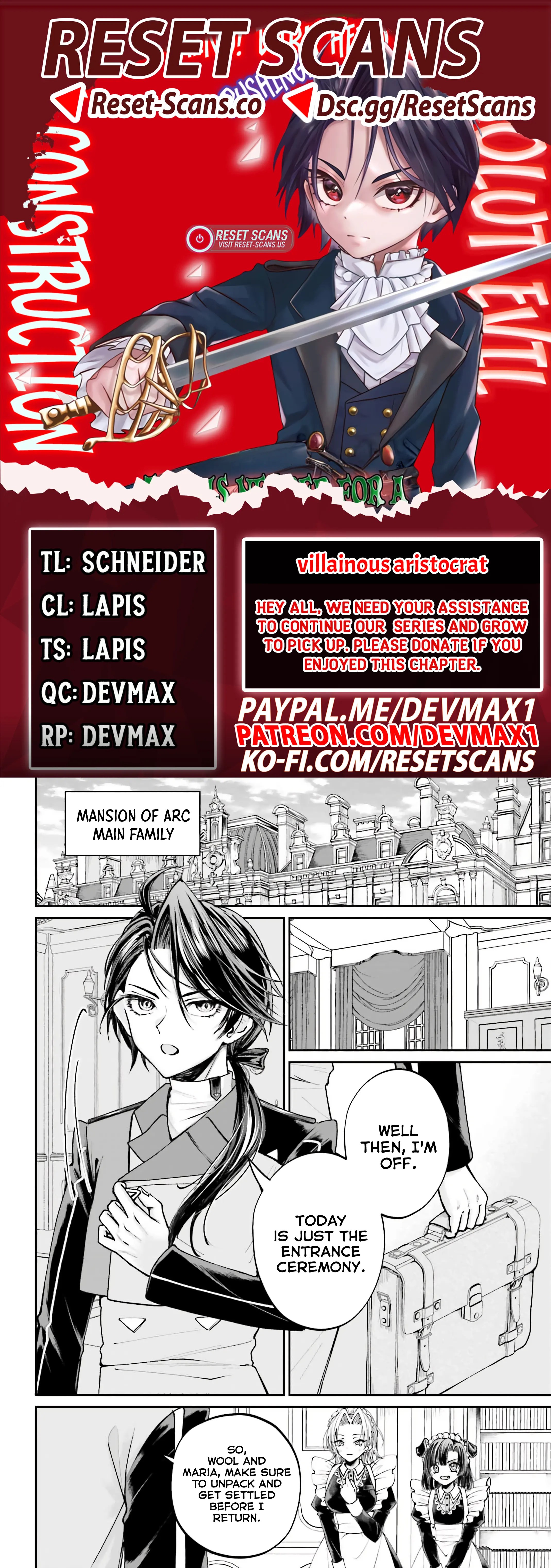That Is Needed for a Villainous Aristocrat Chapter 12 Page 1