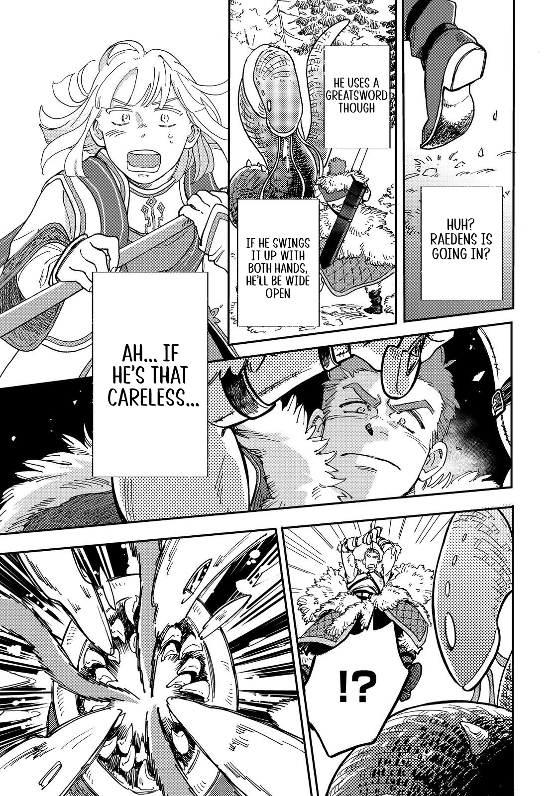The Buff Cuisine Diner, A Roaring Success ~ "Old Men Are a Nuisance!" The Banished Enchanter Opens a Country Diner Using His Special Skills and Becomes a Hero's Go Chapter to Spot ~ "There are people who appreciate Bro's talents. Isn't it great that such a place exists!" - Chapter 04.3 Page 1