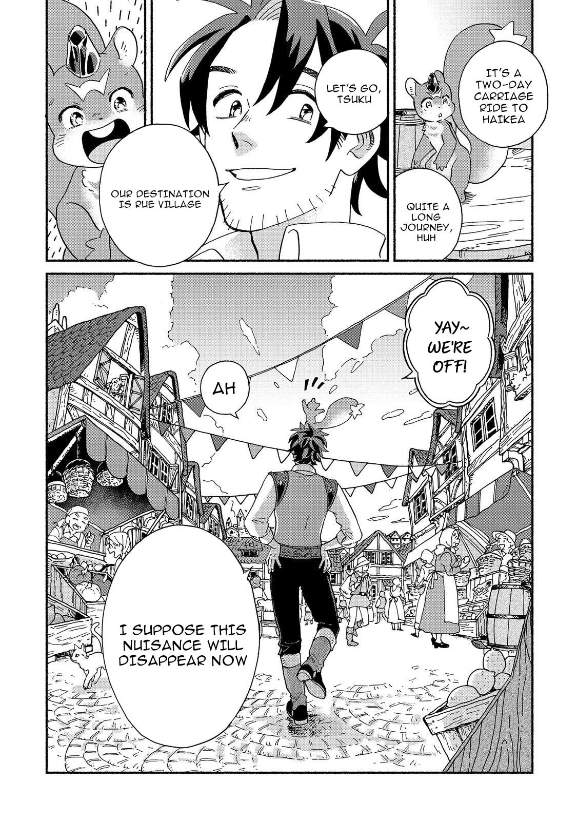 The Buff Cuisine Diner, A Roaring Success ~ "Old Men Are a Nuisance!" The Banished Enchanter Opens a Country Diner Using His Special Skills and Becomes a Hero's Go Chapter to Spot ~ "There are people who appreciate Bro's talents. Isn't it great that such a place exists!" - Chapter 01.2 Page 1