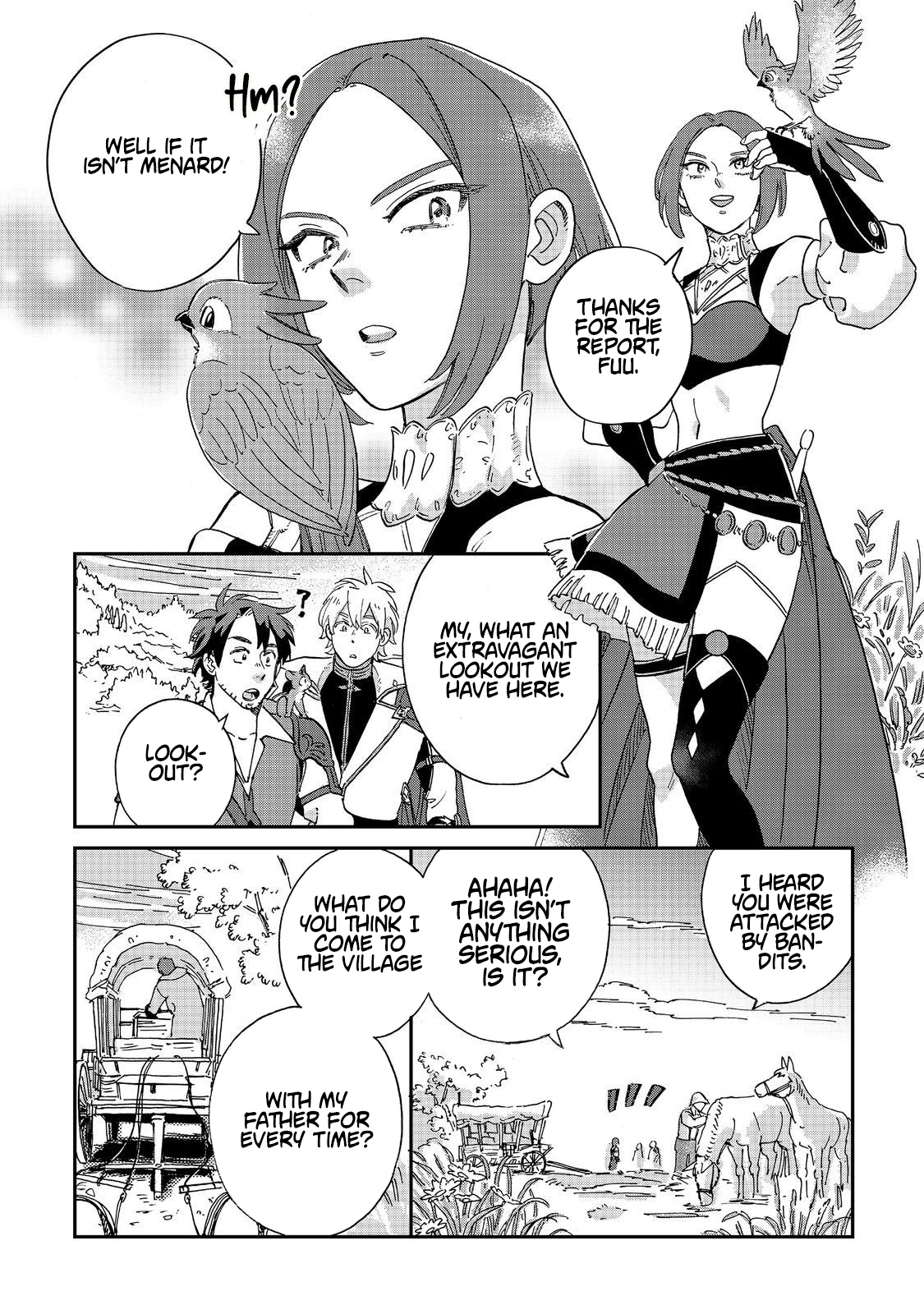 The Buff Cuisine Diner, A Roaring Success ~ "Old Men Are a Nuisance!" The Banished Enchanter Opens a Country Diner Using His Special Skills and Becomes a Hero's Go Chapter to Spot ~ "There are people who appreciate Bro's talents. Isn't it great that such a place exists!" - Chapter 05.2 Page 1
