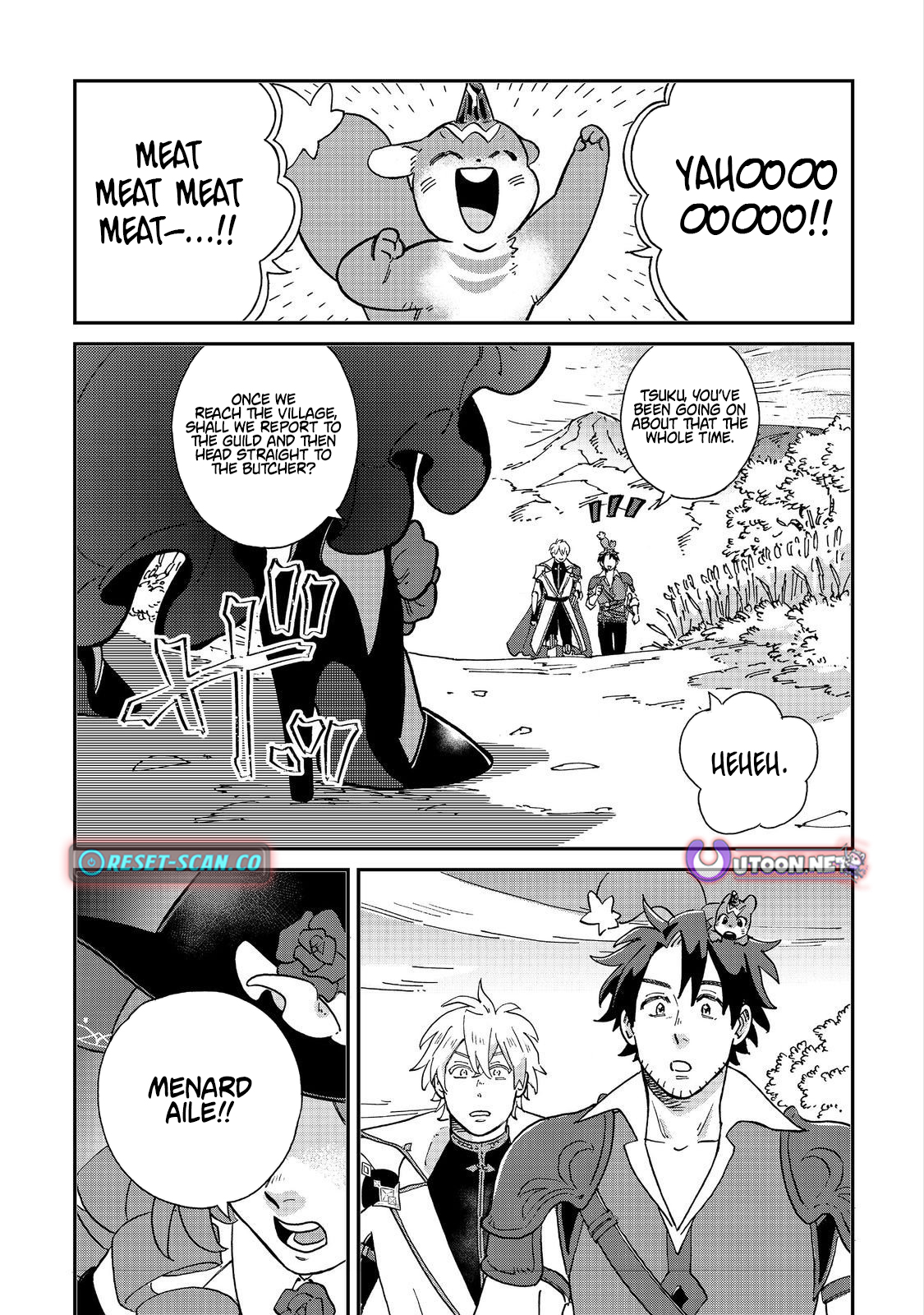 The Buff Cuisine Diner, A Roaring Success ~ "Old Men Are a Nuisance!" The Banished Enchanter Opens a Country Diner Using His Special Skills and Becomes a Hero's Go Chapter to Spot ~ "There are people who appreciate Bro's talents. Isn't it great that such a place exists!" - Chapter 05.1 Page 1