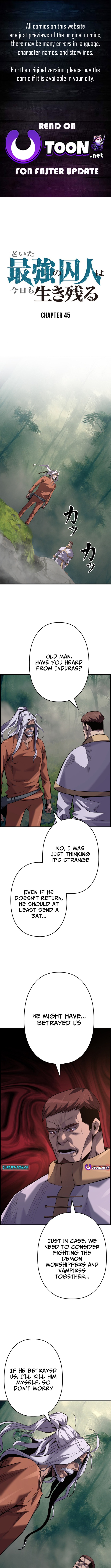 The Aged Strongest Prisoner Survives Again Today Chapter 45 Page 1