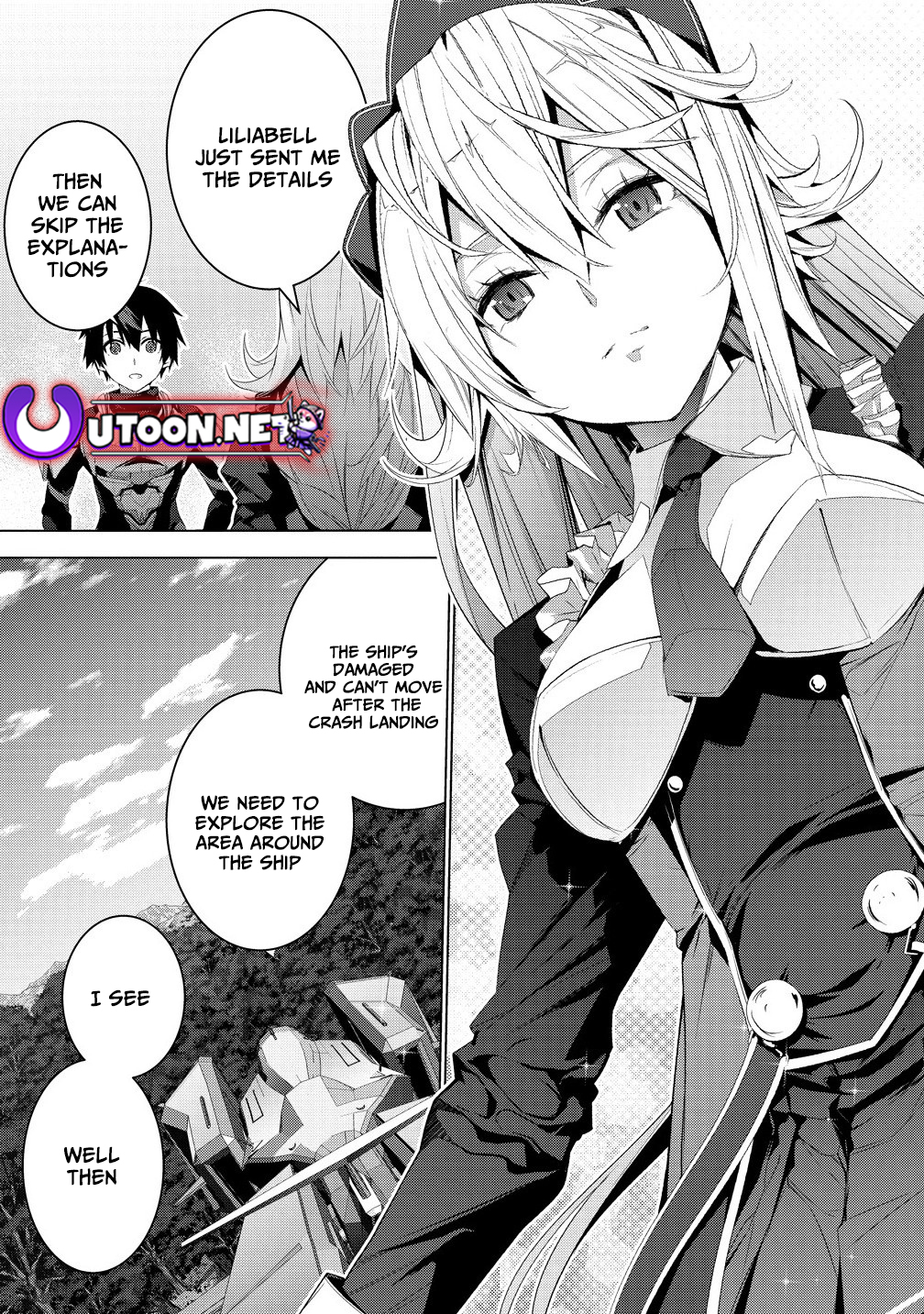 Magna Worzeld of the Imperial Space Force, stranded on an uncharted planet. Chapter 00 Page 1