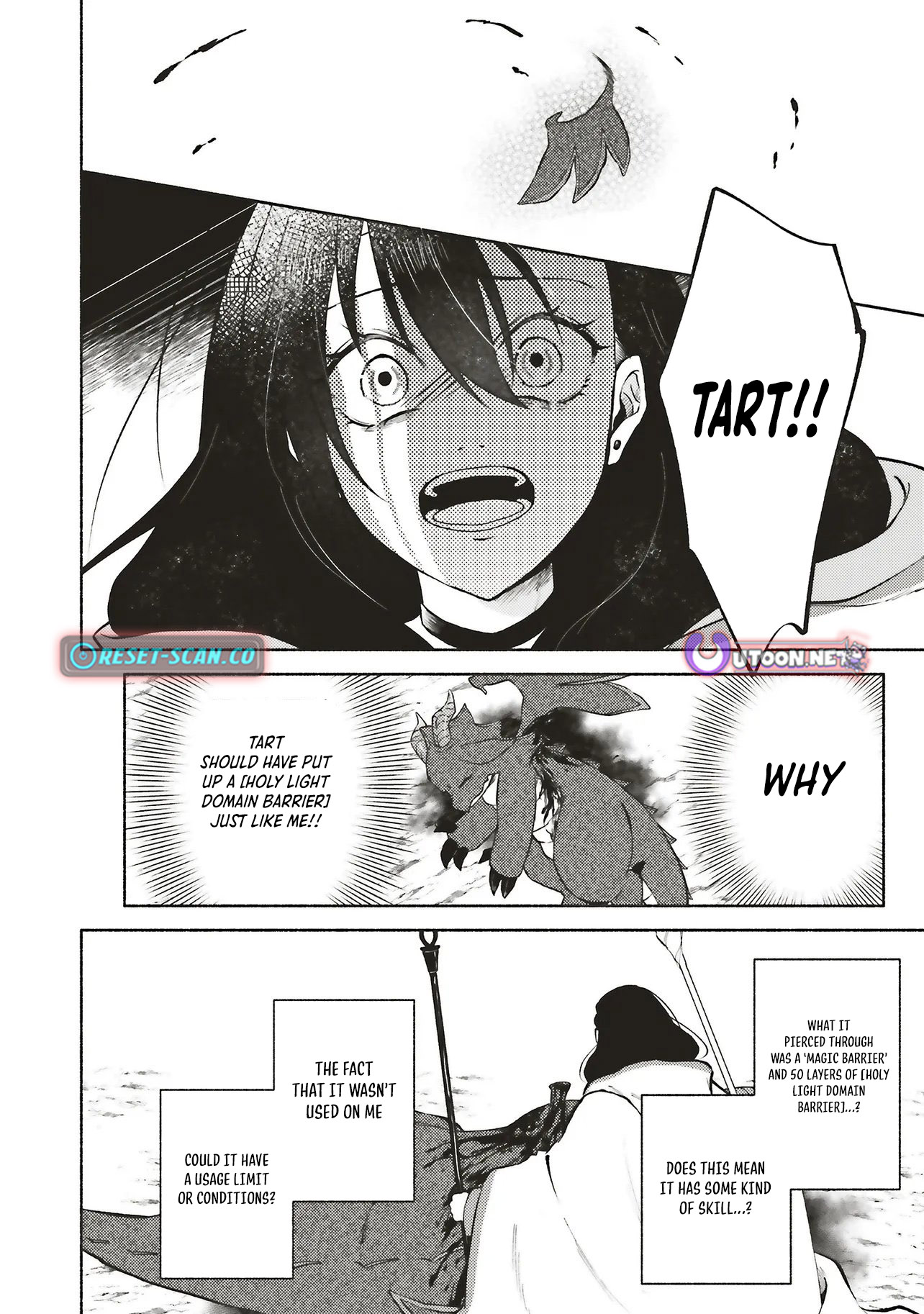 Three years had passed since I began living at the bottom of the abyss. In that time, I had evolved from a "White Mage" to a "Holy Witch". Chapter 08.1 Page 1