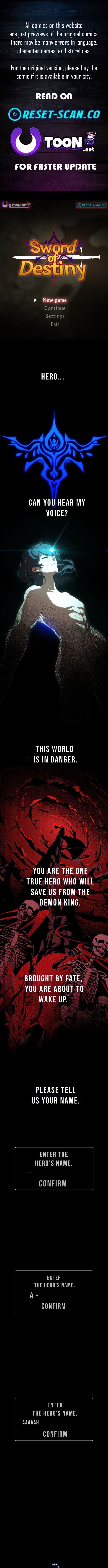 How Is the Hero’s Name Just “Aaaah”? Chapter 01 Page 1