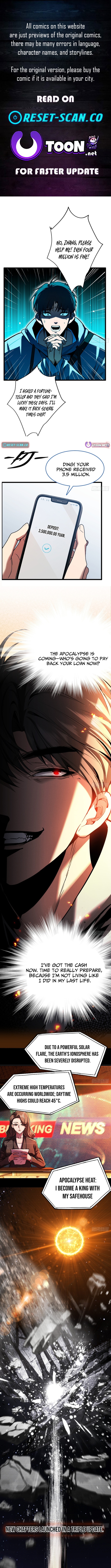 Apocalypse Heat: I Become a King with My Safehouse Chapter 01 Page 1