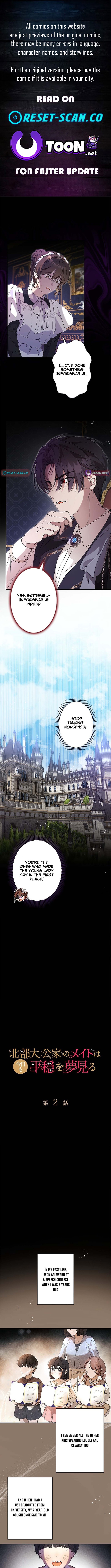 The Maid of the Northern Grand Duke's House Dreams of Peace Today Too Chapter 02 Page 1