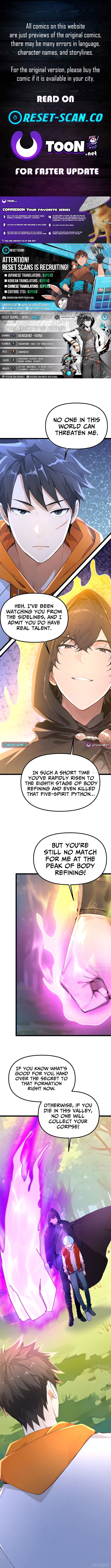 Declining Elite School Recruitment: Showdown—I'm Actually an Immortal Venerable Chapter 08 Page 1
