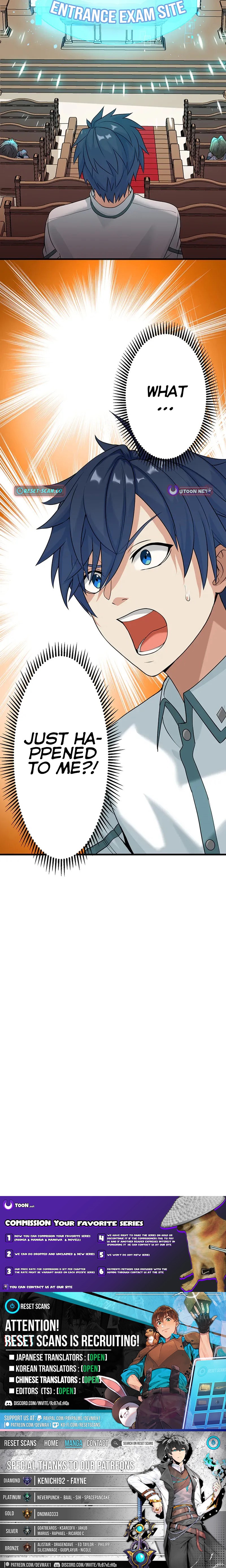 Academic Supremacy Academy: The F Chapter Rank Supply Officer Reincarnates as the Strongest Legendary Mage - Chapter 1 Page 1