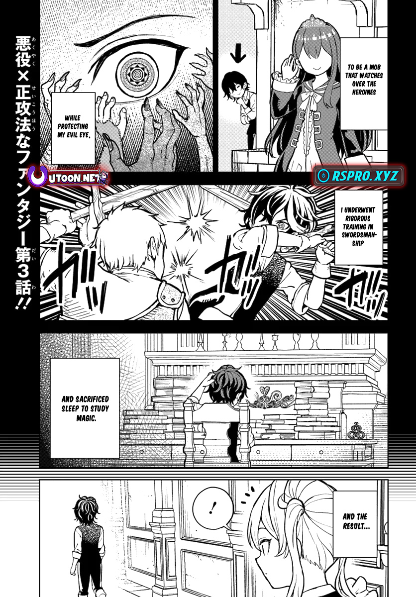 I was reincarnated as the villain with evil eyes, so I aim to be a mob character Chapter 03 Page 1
