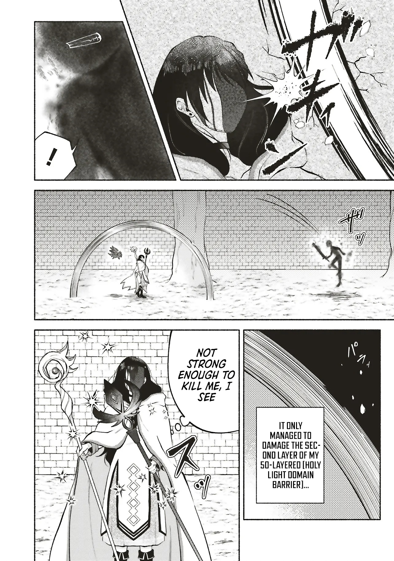 Three years had passed since I began living at the bottom of the abyss. In that time, I had evolved from a "White Mage" to a "Holy Witch". Chapter 07.2 Page 1