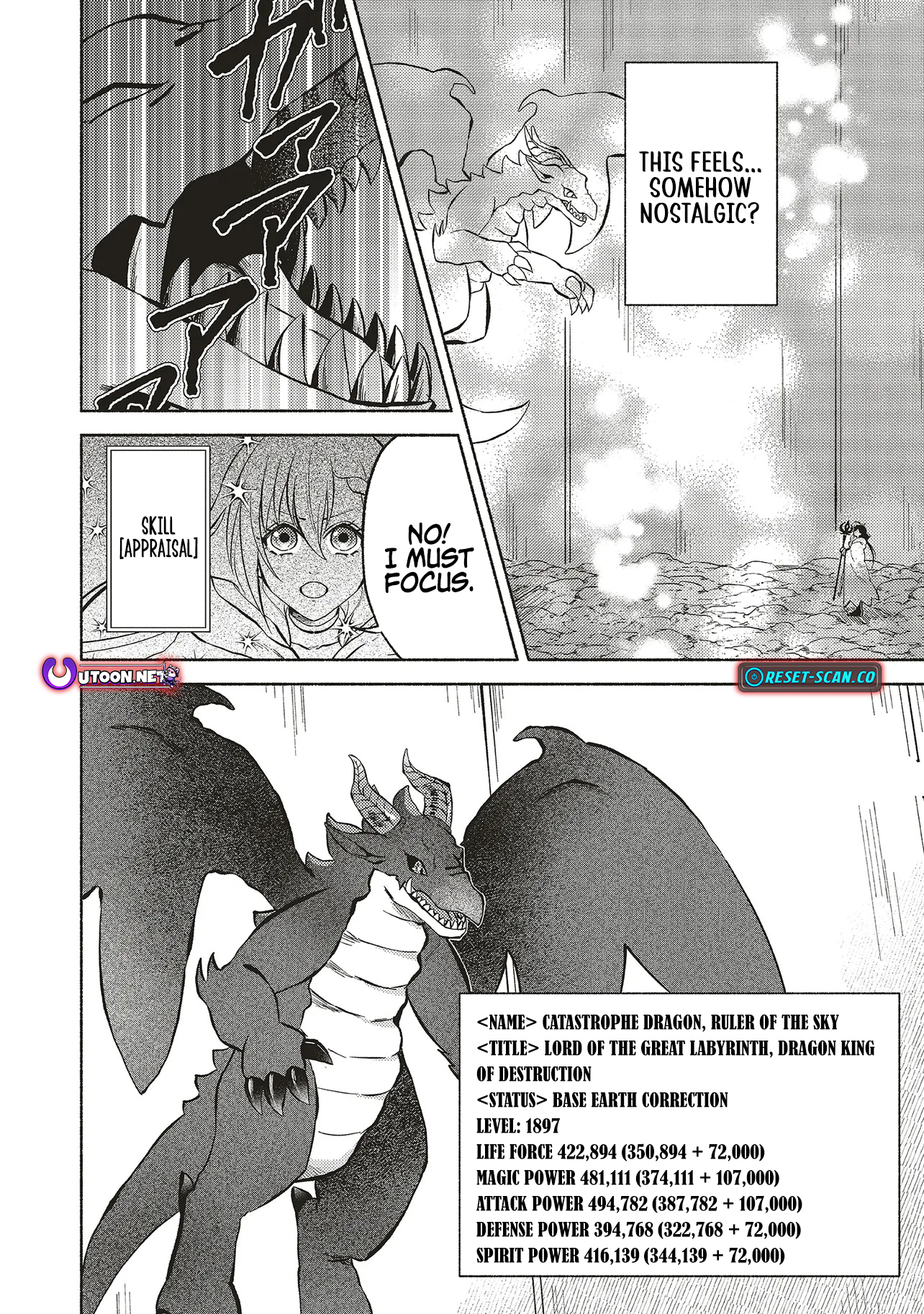 Three years had passed since I began living at the bottom of the abyss. In that time, I had evolved from a "White Mage" to a "Holy Witch". Chapter 03.2 Page 1