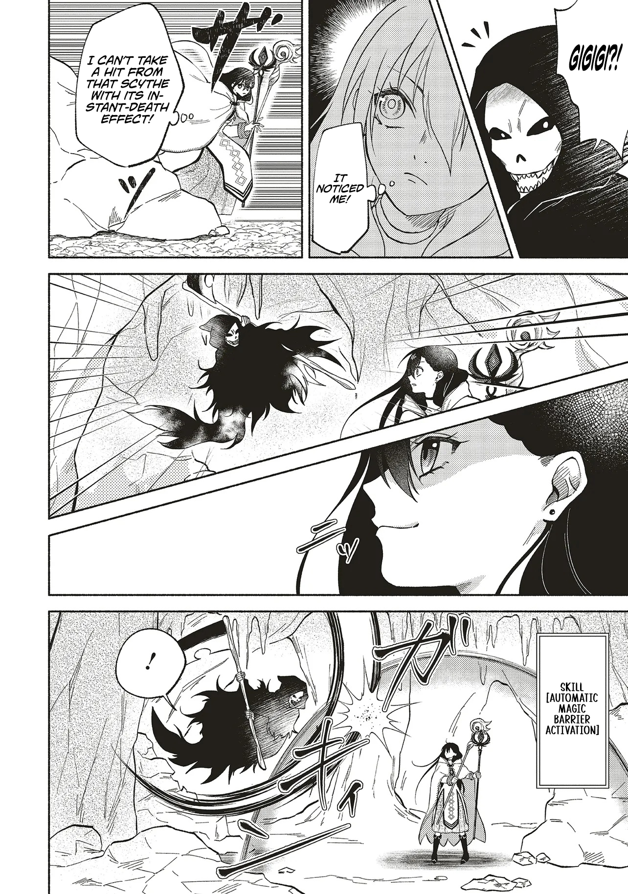 Three years had passed since I began living at the bottom of the abyss. In that time, I had evolved from a "White Mage" to a "Holy Witch". Chapter 02.2 Page 1