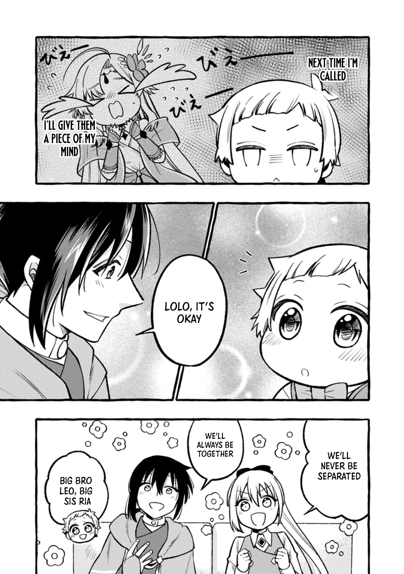 The Four Noble Siblings Won't Give Up! ~Even Though We're Little, We'll Protect Our Precious Family Together with Our Big Fluffy Friends! Chapter 05.1 Page 1