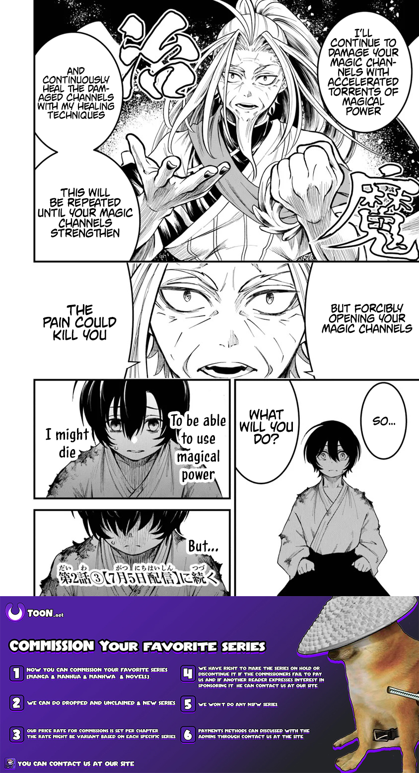 Bushinden: I was Offered as a Sacrifice, but was Picked up by a God and Became a Master of Martial Arts Chapter 02.2 Page 1